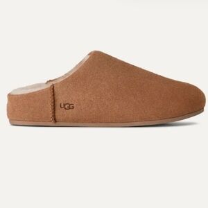 UGG Wpmens Chestnut Suede Sheepskin Lined Slip-On Slippers Cozy Comfort Sz 5
